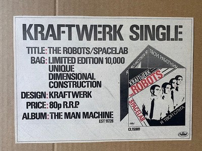 KRAFTWERK ROBOTS MEMORABILIA original music press advert from 1978 - printed on 