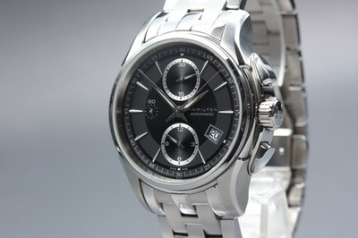 [N MINT] HAMILTON Jazzmaster H326160 42mm Black Date Chronograph AT Men's Watch