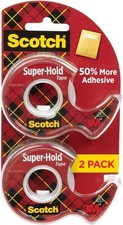 Free Duty Tax Scotch Super-Hold Tape, 2 Rolls, Transparent Finish, 50 Mor