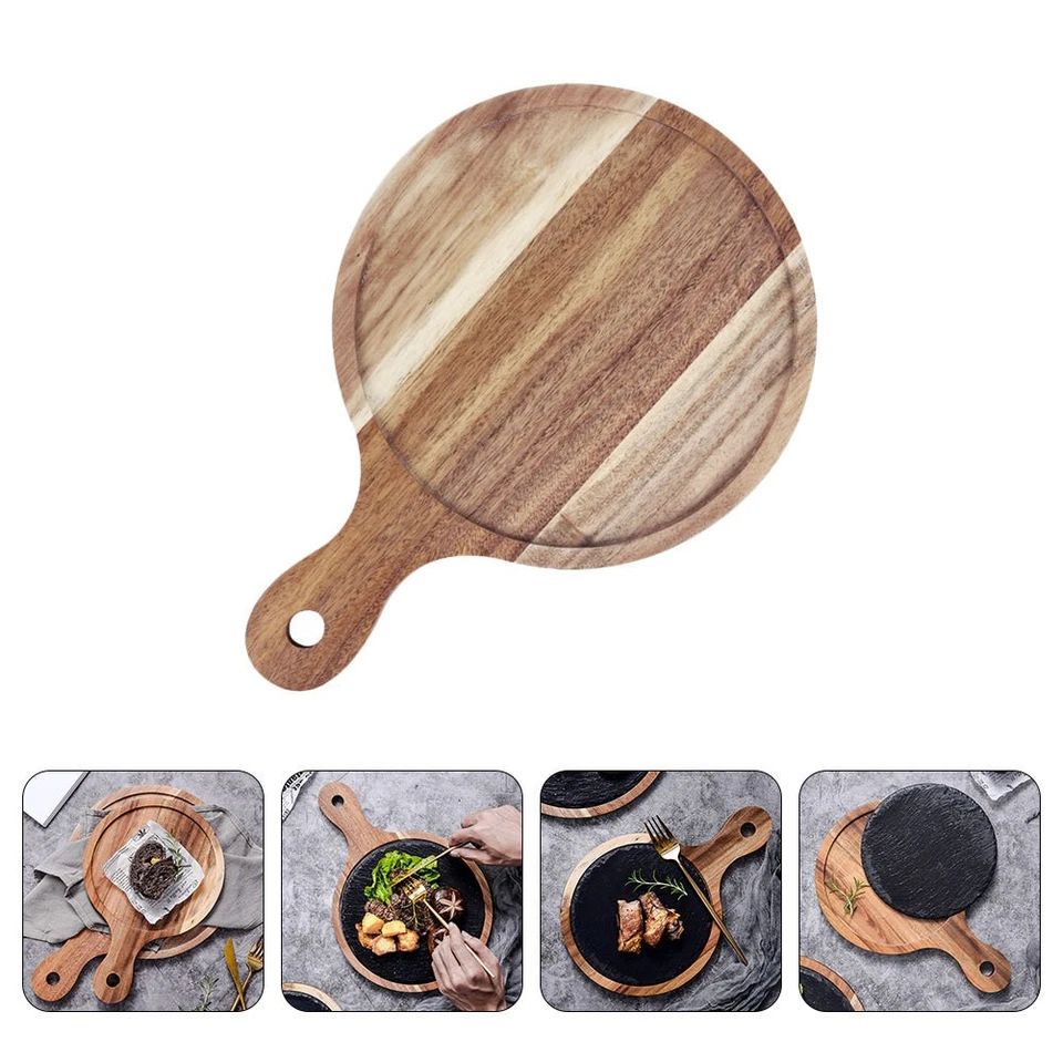 1PC Elegant Wooden Pizza Tray Western Food Sushi Steak Tray (Light )