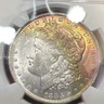 1883-O Morgan Silver Dollar NGC MS62 Vibrant Neon Crescent Rainbow Toned Coin PQ