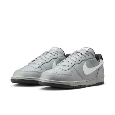 NIKE Dunk Low Grey White Swoosh Leather Men Retro Lifestyle Sneaker