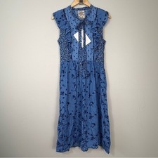 New Baum Und Pferdgarten Floral Ruffle Dress Women's Size 38 US 6 Blue