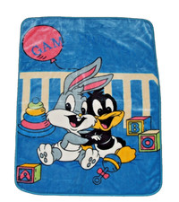 Baby Looney Tunes Blue Blanket Game Friends Bugs Bunny Daffy Duck Throw Heavy