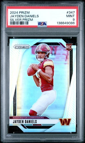 PSA 9 2024 Panini Prizm Jayden Daniels Silver Rookie RC #347