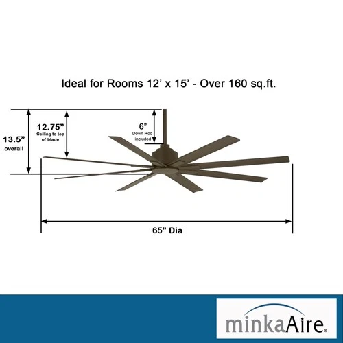 Minka Aire Xtreme H2O 65"  - Oil Rubbed Bronze 8-Blade Remote Control - Picture 4 of 6