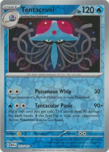 Tentacruel - 073/165 - Uncommon - Reverse Holo - Near Mint
