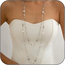 Long Necklaces for Women Pearl Necklaces for Women Long Chain Necklace Dainty La