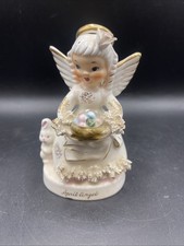 Vtg 1956 Napco April Angel Girl Spaghetti Easter Bunny Egg Basket Japan A1364