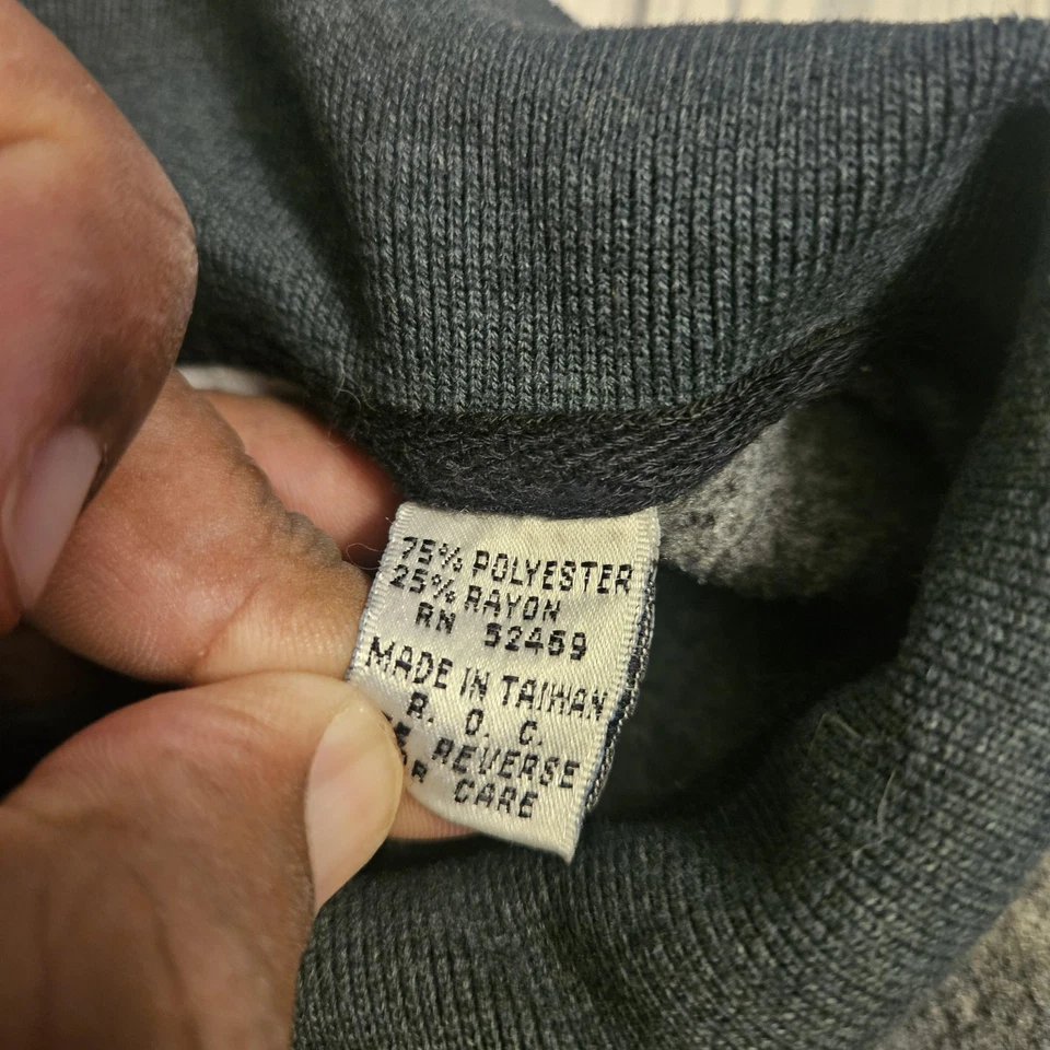 Vintage Impact Shirt Mens Large Gray Maroon Geometric Knit Polo Long Sleeve 90s - Image 4 of 4