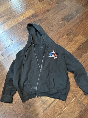 Chrome Hearts Colorful Zipper Zip Up Dagger Silver Black Crosses Cross Hoodie XL