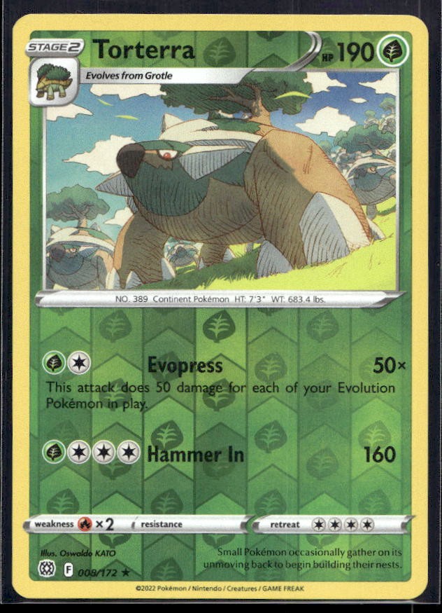 Torterra Pokemon SWSH09: Brilliant Stars 008/172 Reverse Holo LP