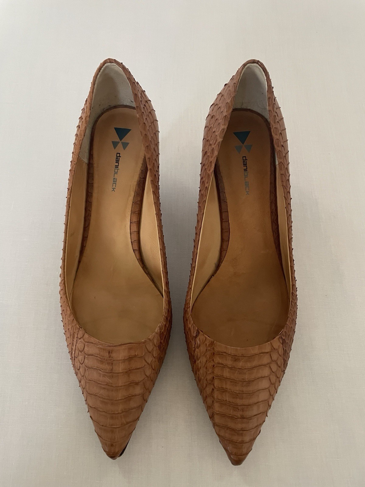 Dani Black Python Snakeskin Pumps Heels Caramel B… - image 17