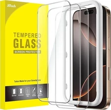 JETech Tempered Glass Screen Protector for iPhone 16 Pro Max, 3-Pack