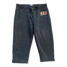 Baby Gap Baby Boy Joggers 18 24M Gray Pull On Pants Orange Logo 60/40 Blend