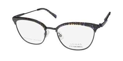 NEW MOREL NOMAD 40103N EYEWEAR BROWLINE BLACK NP05 FRANCE 52-18-140 METAL &