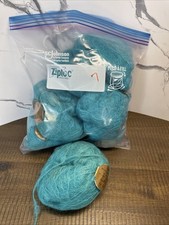 Lot of 7 Original Mohair Yarn 70 Mohair 2 Wool 5 nylon Italy Teal Blue