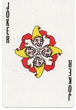 RARE VINTAGE "4 x Heads of Jokers" JOKER Play Card #05