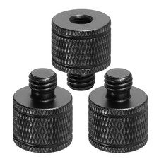 3 Pcs Aluminum Alloy M6 Female to M8 Male Tripod Screw Adapter, Black