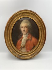 Antique Vintage Oval Wooden Framed Count Rumford Portrait 8” X 10” Glass