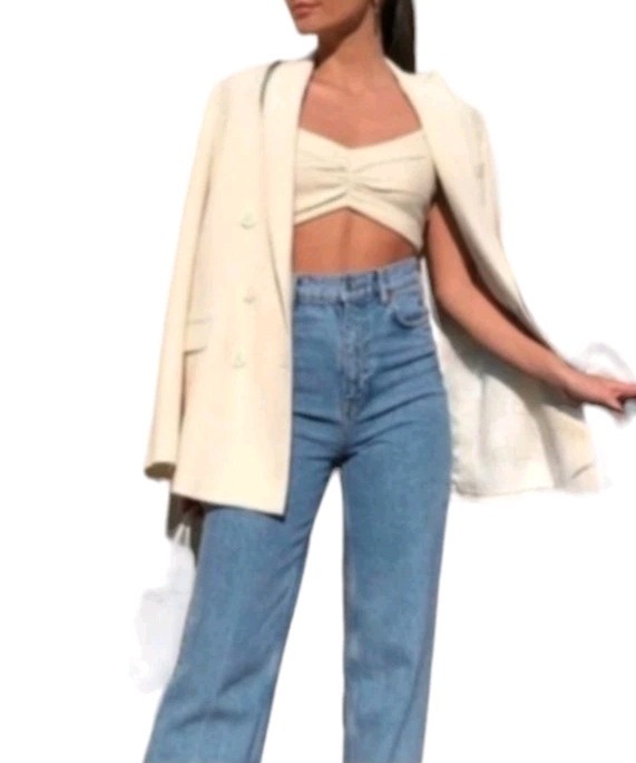 Zara NWT IVORY Double breasted Blazer size Small