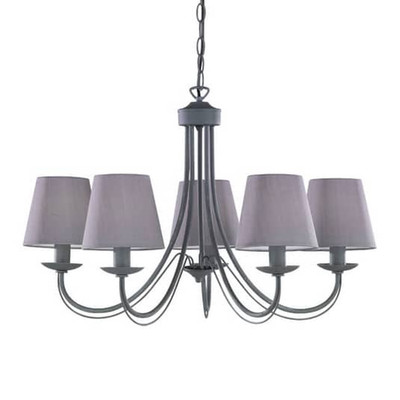 Trio Lighting Kronleuchter Cortez Deckenlampe Hängeleuchte Lampe grau 5-flammig