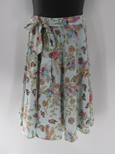 Women Blue Floral Skirt Butterfly Floral Boho Chic Garden Party Cottagecore Y2K
