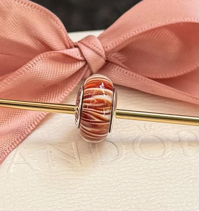 Original Pandora Animal Murano „Sibirischer Tiger“selten 925 Silber #790939