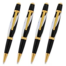 Viceroy Pen Kit Titanium Gold and Black Chrome Finish, 4 Pack Legacy Woodturning