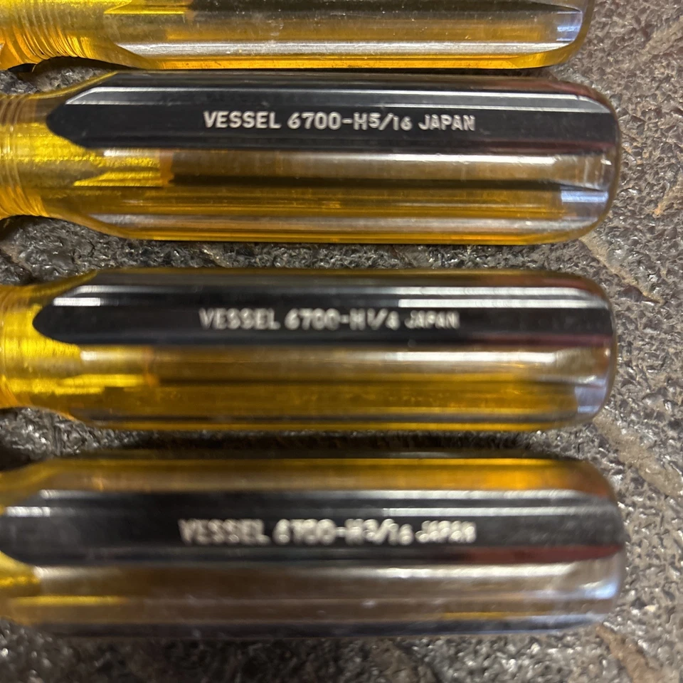 Vintage VESSEL Japan 6700-H 7 piece Nut Driver Set 3/16" - 1/2" Barely Used. - Image 4 of 4