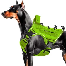 Heavy-Duty Tactical Dog Harness for Large Dogs, No Pull Adjustable Reflective...