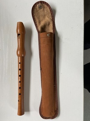 Blockflöte, Holz,  mit Etui, 32 cm lang