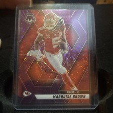 2025 Panini Mosaic No Huddle Purple Prizm Marquise Brown Chiefs #73 /50