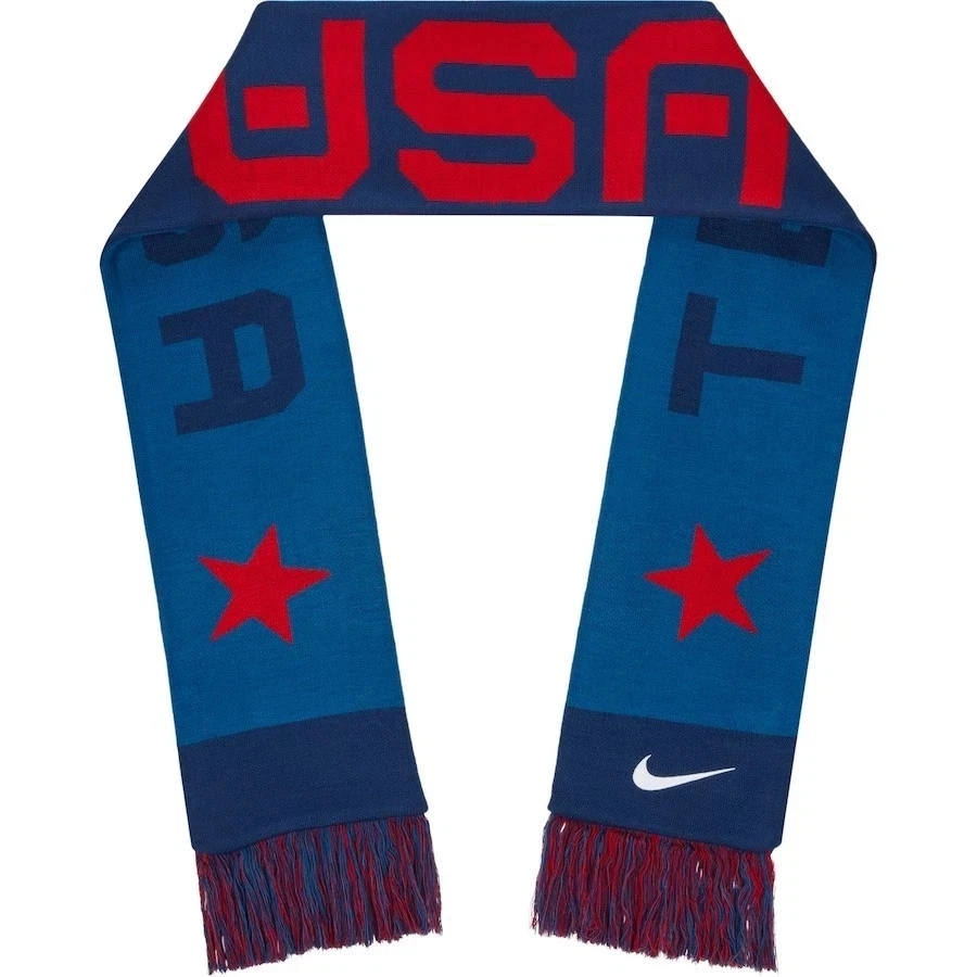 NWT Unisex Nike Team USA Knit Winter Sport Scarf Blue Red DM2316-483 $55