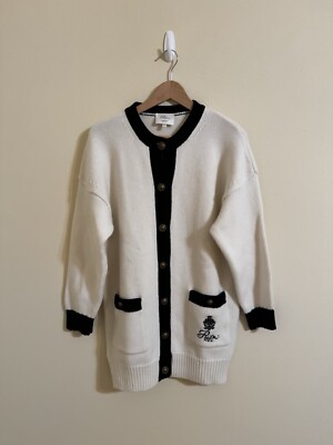 Frame x Ritz Paris Cashmere Cardigan Sweater Knit Black