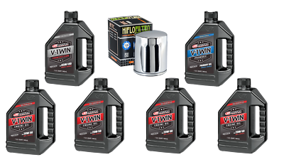 Harley Twin Cam 99-17 Maxima Synthetic 20W50 3 Hole Oil Change Kit