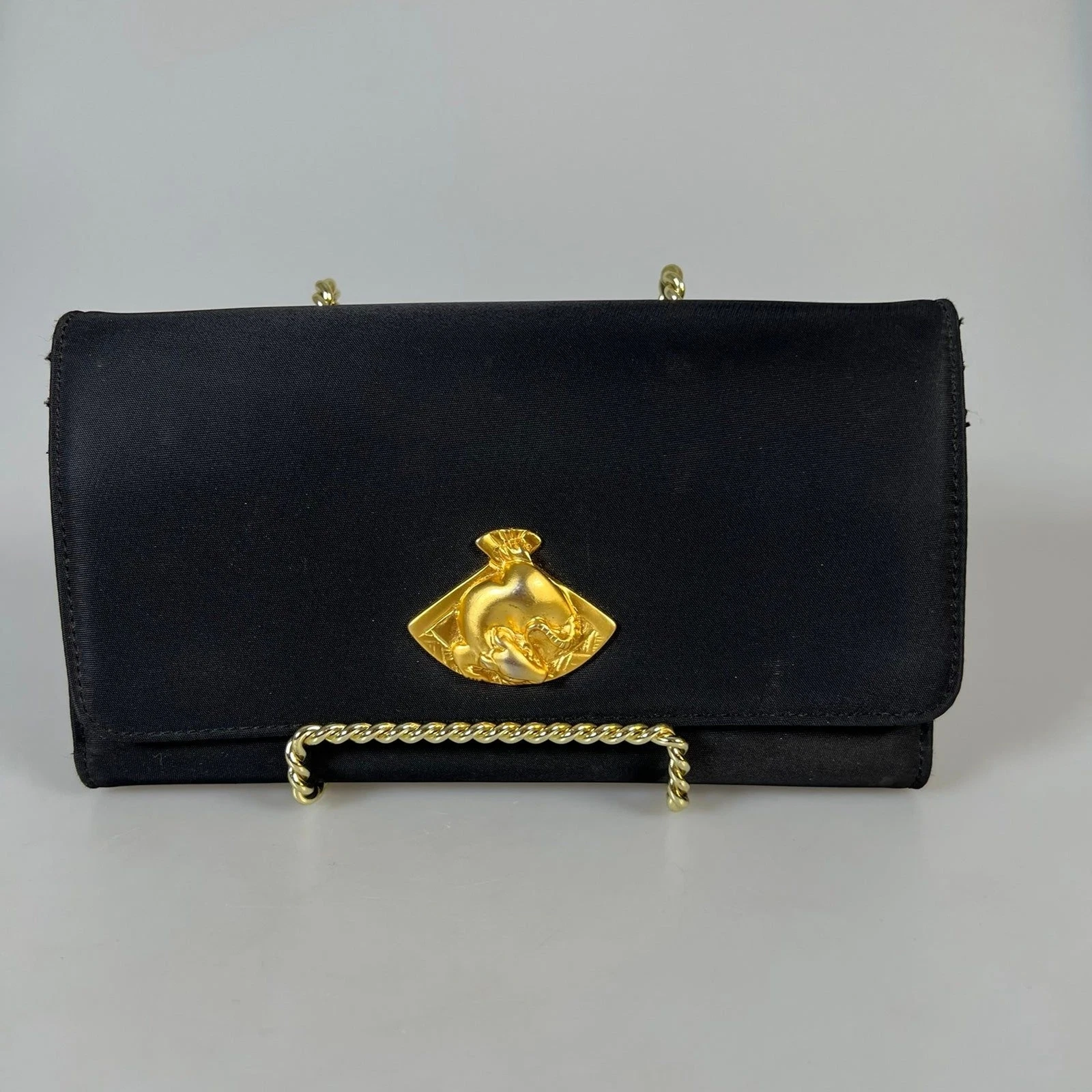 sac d'arrêt vintage accessoires Beatrice BONGIBAULT cross body noir portefeuille pochette m8