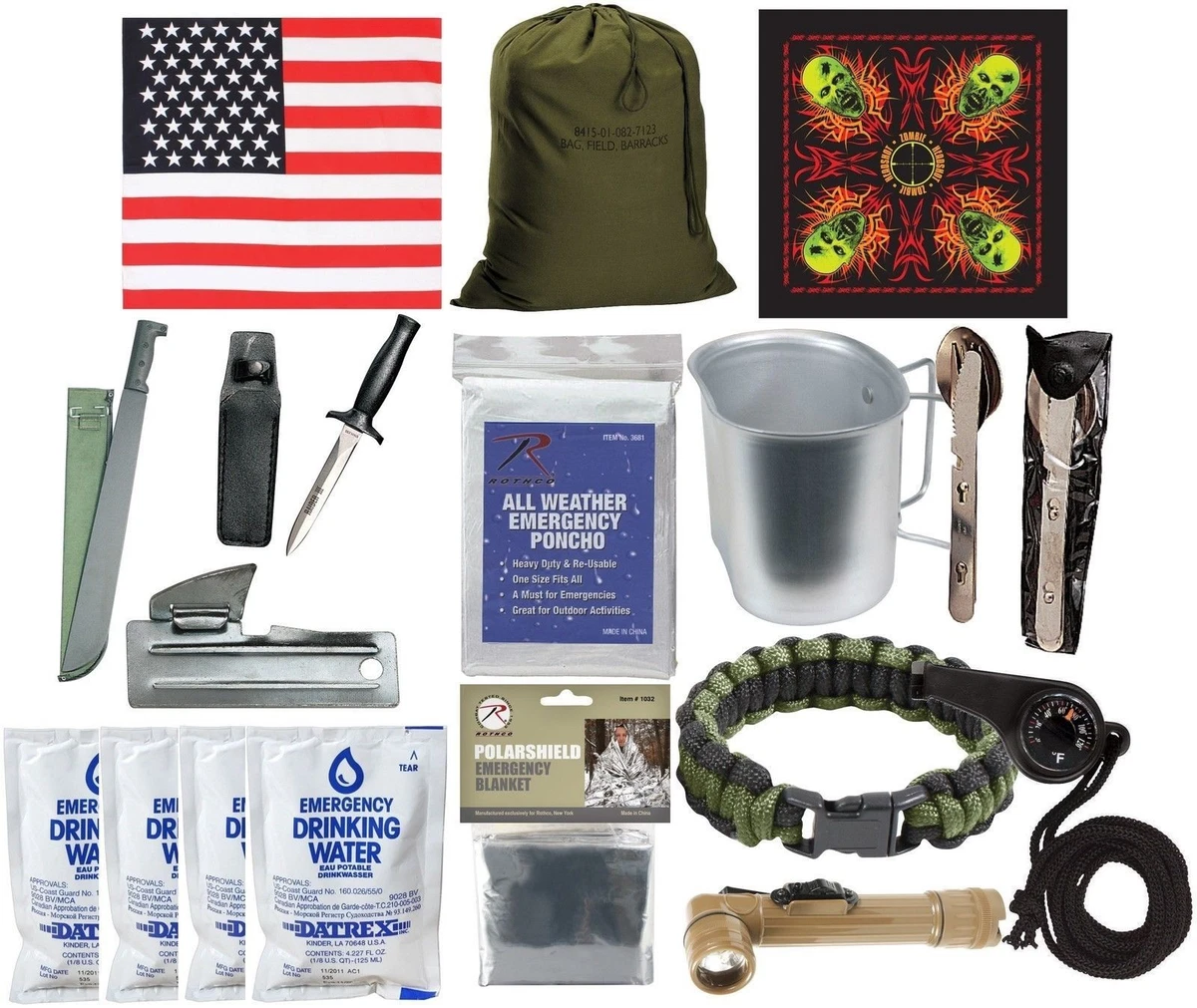 Zombie Apocalypse Disaster Kit - Emergency Preparedness Survival Walker  Defense