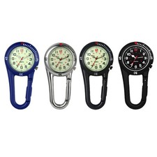 Backpack Belt Carabiner Luminous Quartz Watch Fob Clip-on Mountaineering Hiking