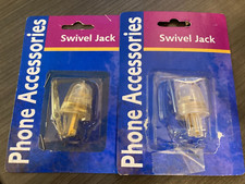 2 x Telephone Handset Modular Cord Swivel Jack - New Open Packages - Clear Color