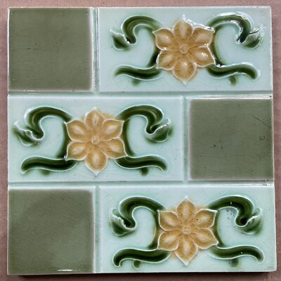 ALFRED MEAKIN - ANTIQUE ART NOUVEAU MAJOLICA TILE C1900 | eBay