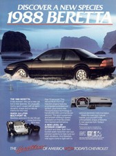 1988 Chevrolet Beretta Discover A New Species Vintage Print Ad