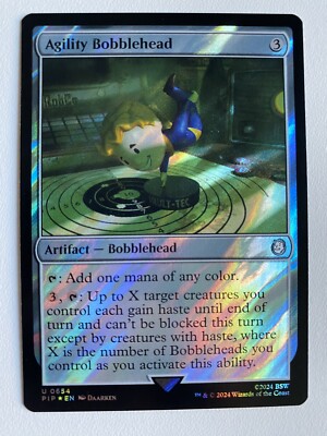 Agility Bobblehead (0654) *SURGE FOIL* Fallout MTG NM/MT Comb Ship