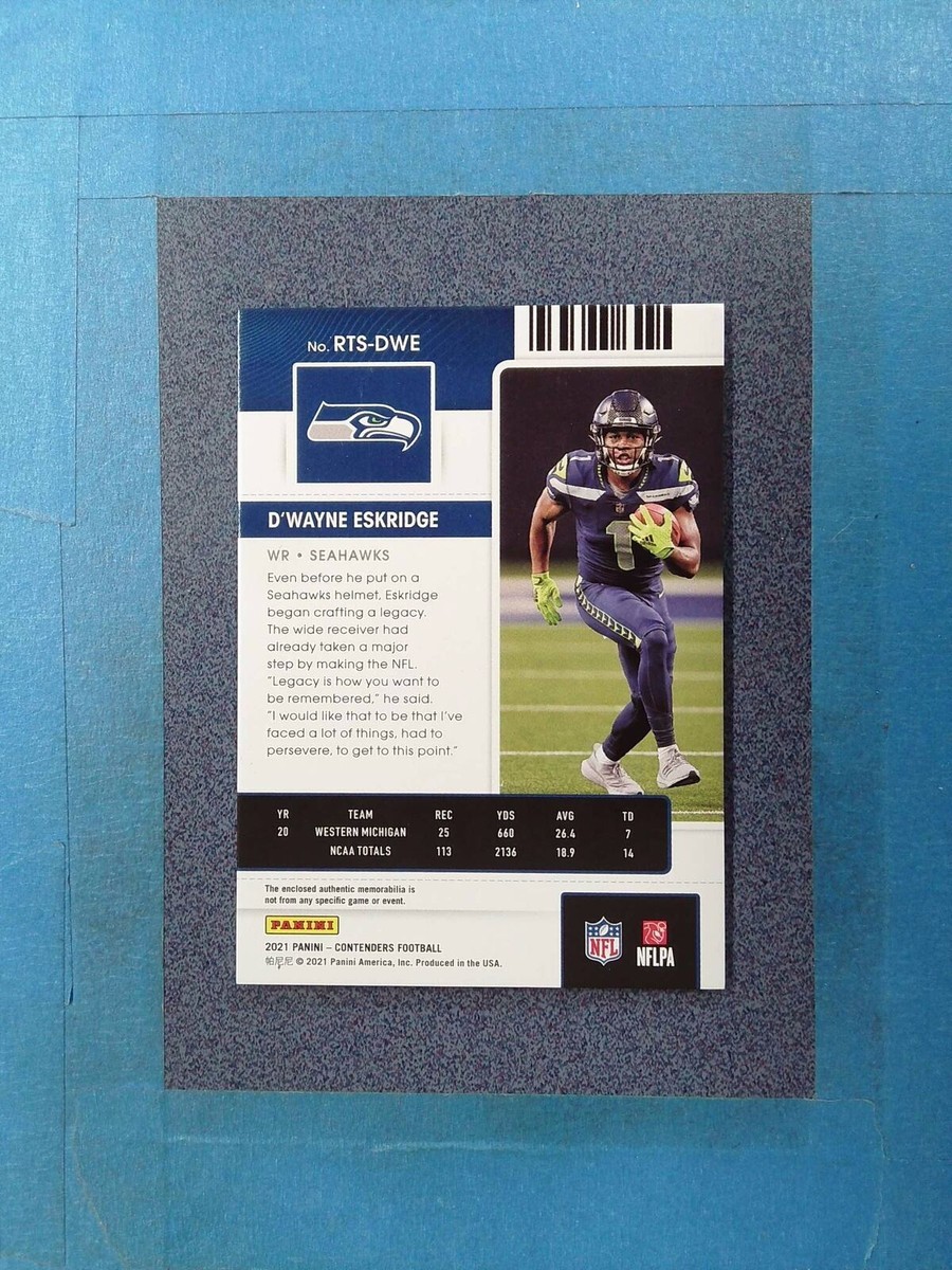 FB14) 2021 Contenders D'WAYNE ESKRIDGE RC Jersey Green Rookie