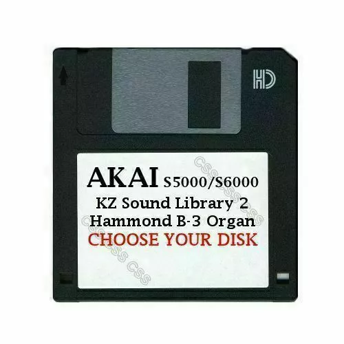 Akai S5000 / S6000 Floppy Disk KZ Sound Library 2 B-3 Organ Choose Your Disk