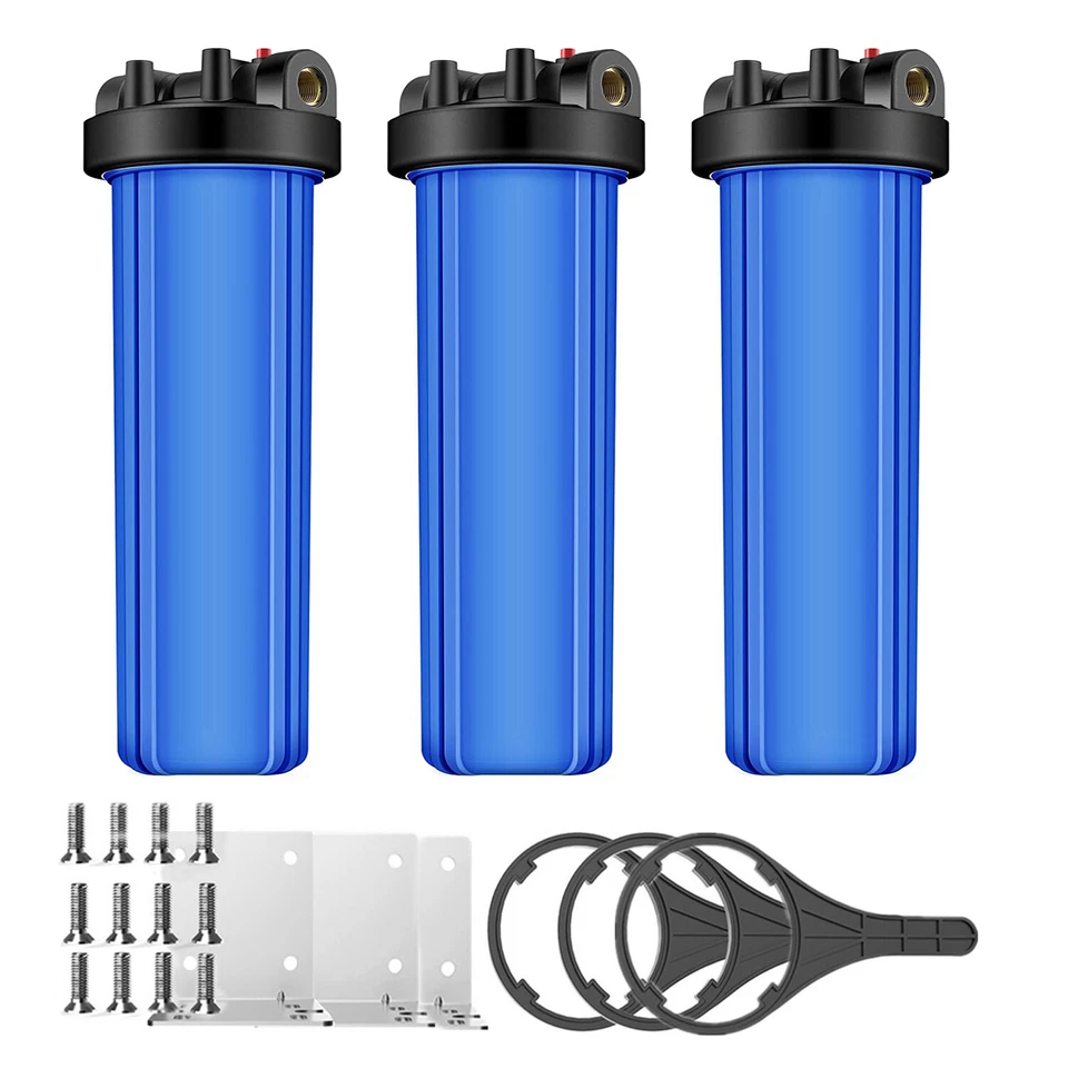 3 Stage Whole House Water Filter Big Blue Housing + Spin Down Sediment Filter - Image 3 of 4