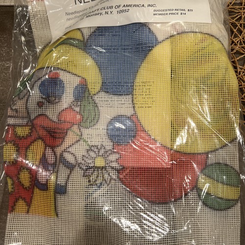 Vintage Needlecraft club of America Clown Theme Needlepoint Kit Rare - Picture 2 of 5