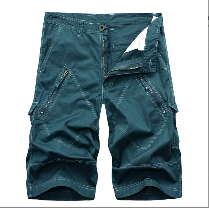 Hot Mens Cargo Shorts Belted Flat Front Pockets Washed Lounge - Image 3 of 4