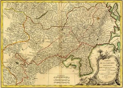 Atlas Bonne Chine Carte géographique Tartarie Chinoise gravure originale XVIIIe - Photo 1/2
