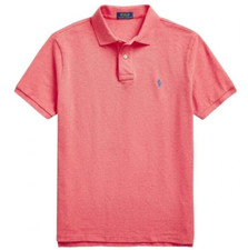 NWT POLO RALPH LAUREN CUSTOM SLIM FIT POLO SHIRT MENS S SMALL PINK HEATHER PONY